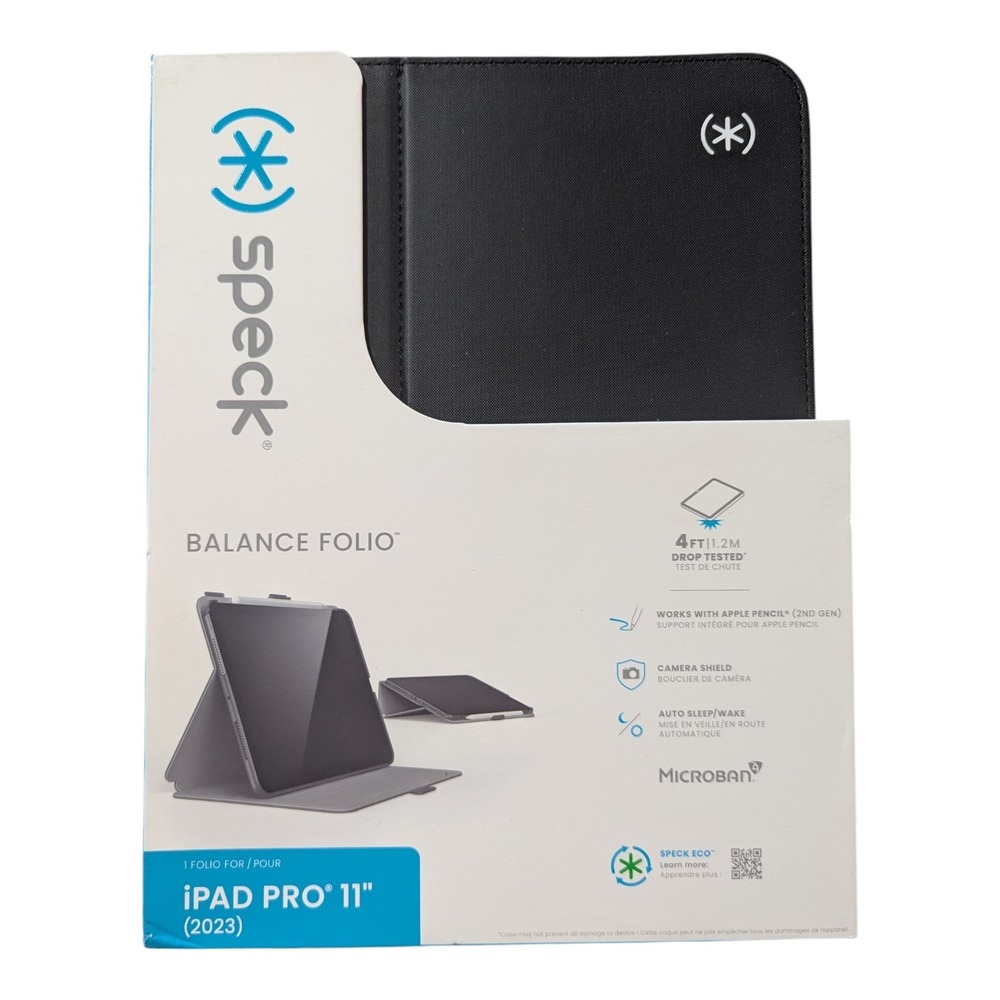 Oo4-OS‎ Speck iPad 11" Pro (2023) Balance Folio - Black (Bend In Cover)